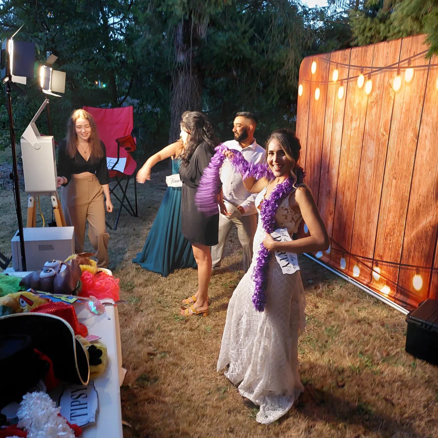 Outdoor event with photo booth