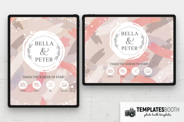 Brushed Chic photo booth template preview with soft brushed rose gold texture
