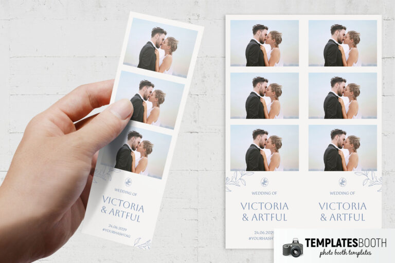 Graceful Wedding photo booth template preview with ivory and gold elegant design