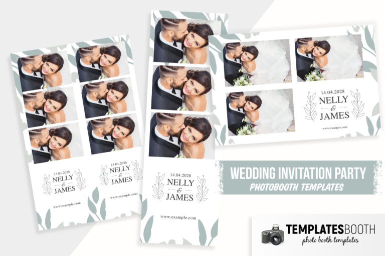 Minimal Wedding photo booth template, black and white minimalist design