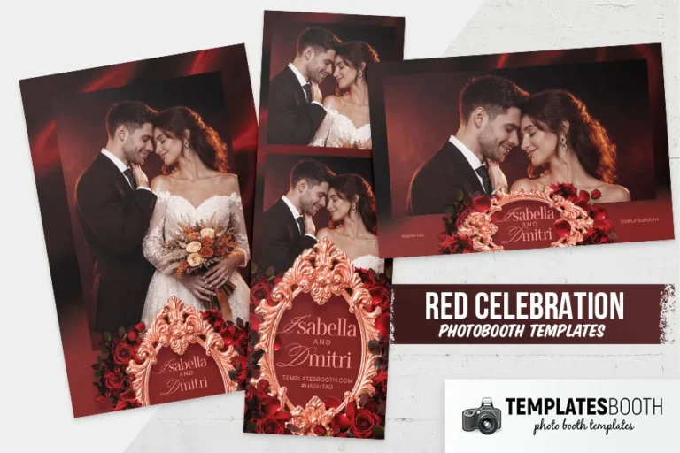 Red Celebration Photo Booth Template photo booth print template