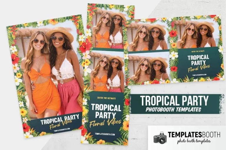 Tropical Party Photo Booth Template photo booth print template