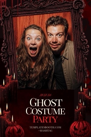 Ghost Costume Party Halloween 4x6 photo booth print template
