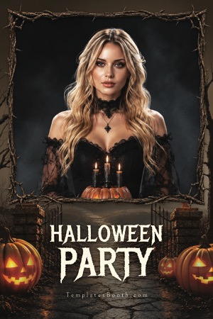 Halloween Party 4x6 photo booth print template