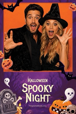 Spooky Night Halloween 4x6 photo booth print template