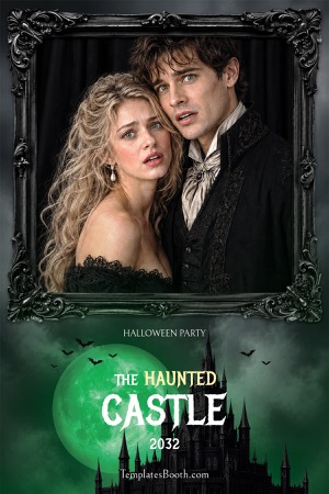 The Haunted Castle Halloween 4x6 photo booth print template