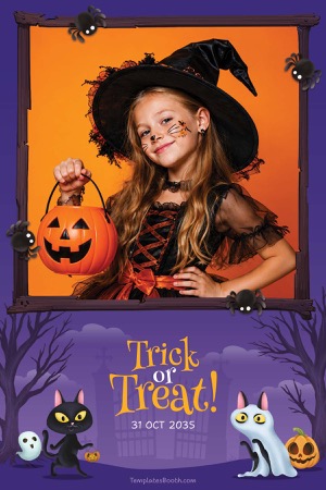 Trick or Treat Halloween 4x6 photo booth print template